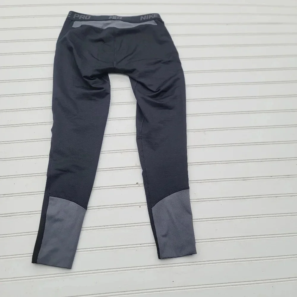 Nike Pants Boys Black Gray Pro Dri-Fit Tights Compression Youth Sz L L